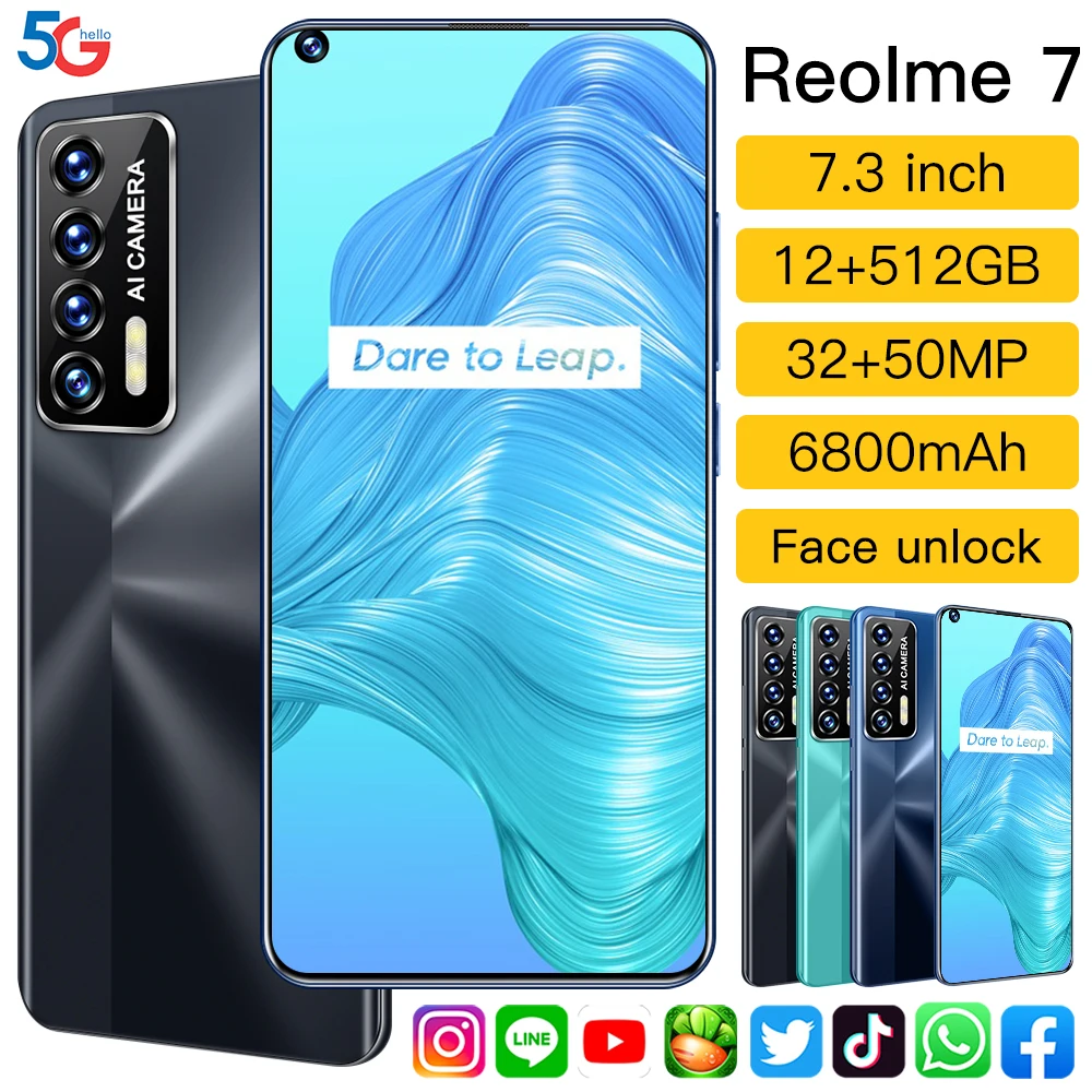 Global Version Reolme7 Qualcomm 888 CPU 12+512GB 7.3Inch 1440*3200 32MP+50MP Android Smart Phone Unlocked Dual Card Mobile Phone
Global Version Reolme7 Qualcomm 888 CPU 12+512GB 7.3Inch 1440*3200 32MP+50MP Android Smart Phone Unlocked Dual Card Mobile Phone