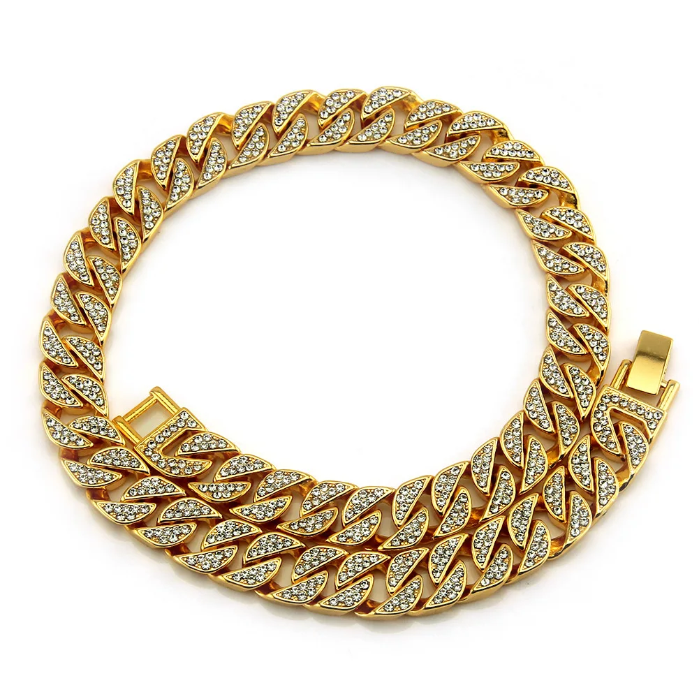 European And American Hip-hop Jewelry Full Diamond Cuban Men's Necklace 14k Gold Vacuum Plating
European And American Hip-hop Jewelry Full Diamond Cuban Men's Necklace 14k Gold Vacuum Plating