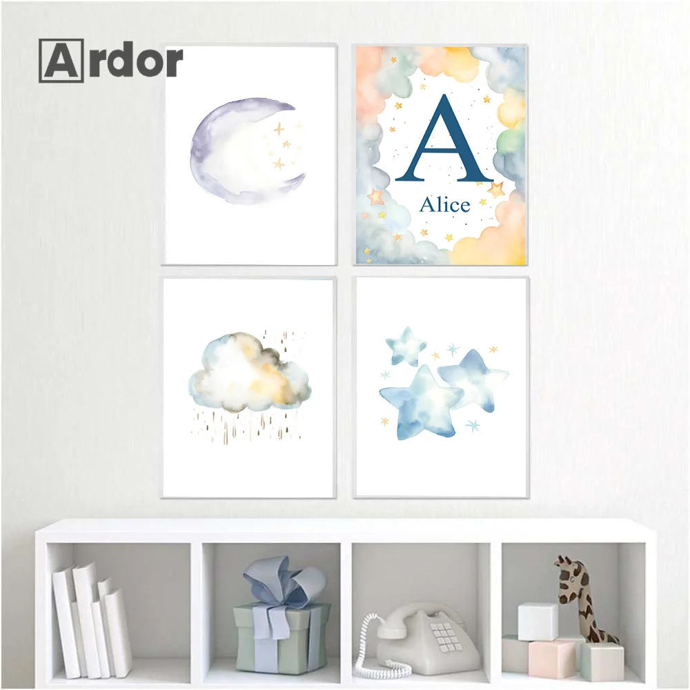 Custom Name Sun Star Canvas Painting Rainbow Moon Wall Art Poster Heart Cloud Nursery Print Pictures Baby Girls Boys Room Decor
Custom Name Sun Star Canvas Painting Rainbow Moon Wall Art Poster Heart Cloud Nursery Print Pictures Baby Girls Boys Room Decor