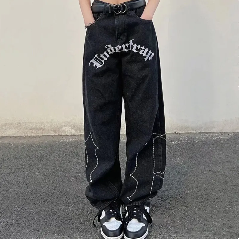 2022 Dark Streetwear Letter Embroidery Black Baggy Men Straight Jeans Pants Y2K Clothes Casual Women Denim Trousers Ropa Hombre
2022 Dark Streetwear Letter Embroidery Black Baggy Men Straight Jeans Pants Y2K Clothes Casual Women Denim Trousers Ropa Hombre