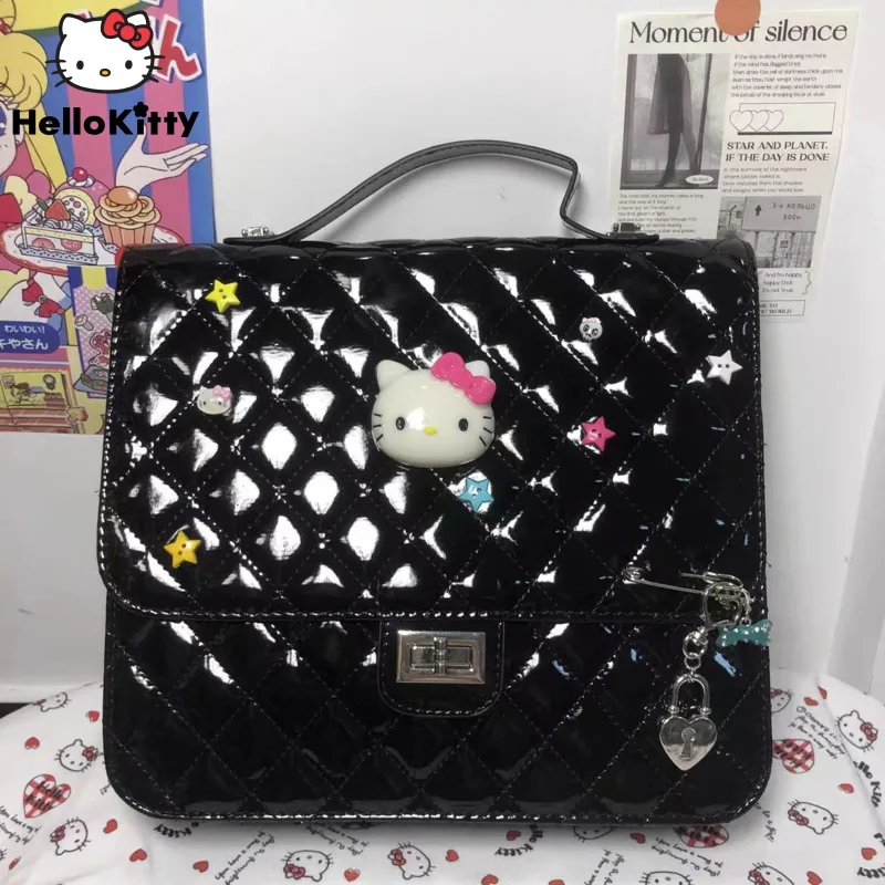 Sanrio Hello Kitty Preppy Style Women Backpack Summer New Lacquer Leather Female Handbag Y2k Korea Fashion Student Shoulder Bag
Sanrio Hello Kitty Preppy Style Women Backpack Summer New Lacquer Leather Female Handbag Y2k Korea Fashion Student Shoulder Bag