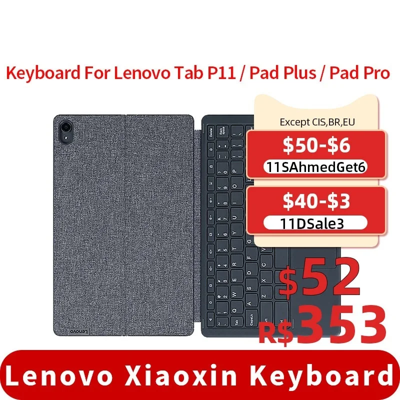 

Клавиатура для планшета 2 в 1 держатель для планшетов Магнитный чехол для клавиатуры 11 дюймов для Lenovo Tab P11 Pad Plus 11,5 ''Pad Pro
