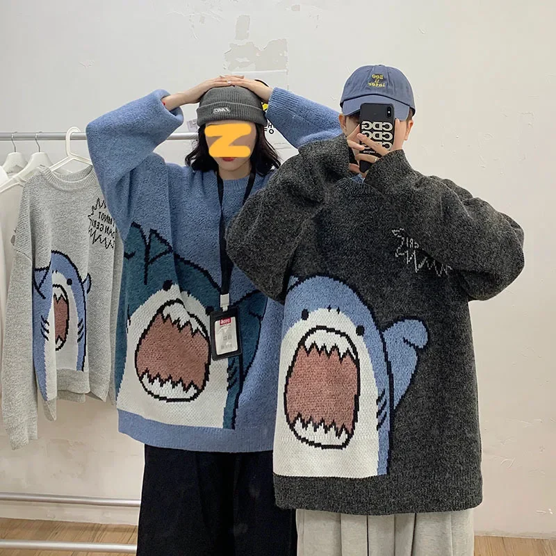 Plus Size Vintage Loose Body Pullovers Black Blue Aesthetic Woman Sweater 2021 Women Shark Print Sweater Kawaii Couples Clothes
Plus Size Vintage Loose Body Pullovers Black Blue Aesthetic Woman Sweater 2021 Women Shark Print Sweater Kawaii Couples Clothes