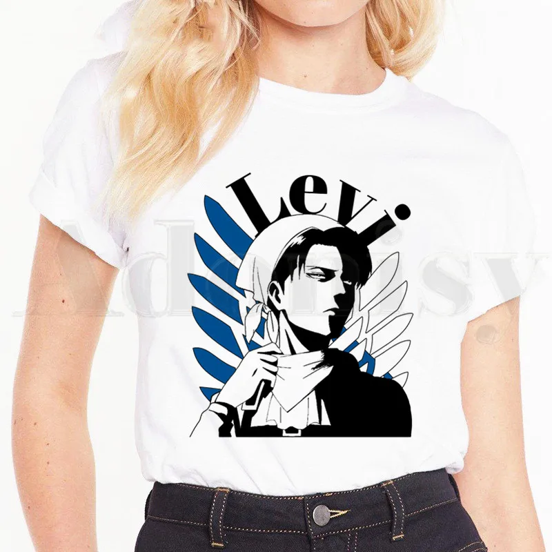 Attack on Titan Shingeki No Kyojin Levi Ackerman Short Sleeve Female Tops Tees Harajuku VintageT Shirts Women's T-shirt
Attack on Titan Shingeki No Kyojin Levi Ackerman Short Sleeve Female Tops Tees Harajuku VintageT Shirts Women's T-shirt
