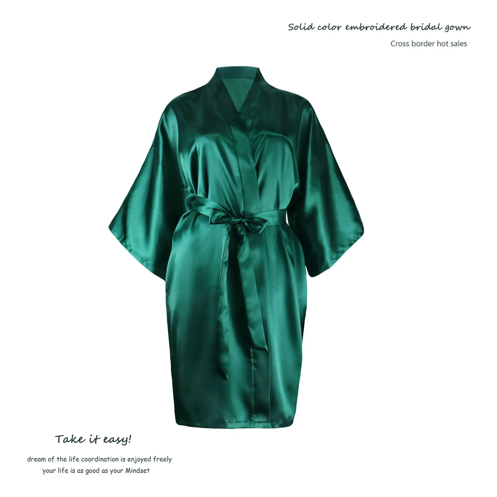 Women's Sexy Bathrobe Satin Kimono Sleepwear Short Night Robe Solid Wedding Bride Bridesmaid Robe Female Dressing Gowns 2022
Women's Sexy Bathrobe Satin Kimono Sleepwear Short Night Robe Solid Wedding Bride Bridesmaid Robe Female Dressing Gowns 2022