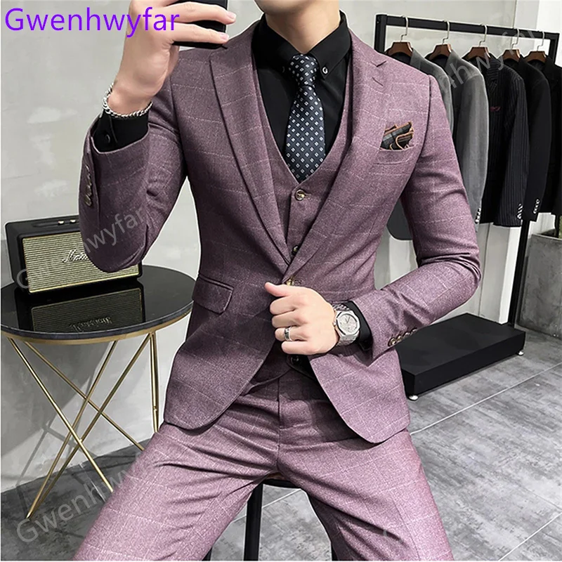 Gwenhwyfar Costume Homme De Luxe Prom Dresses Notch Lapel One Button Slim Fit Purple Wedding Suit for Men Jacket+Pants+Vest
Gwenhwyfar Costume Homme De Luxe Prom Dresses Notch Lapel One Button Slim Fit Purple Wedding Suit for Men Jacket+Pants+Vest