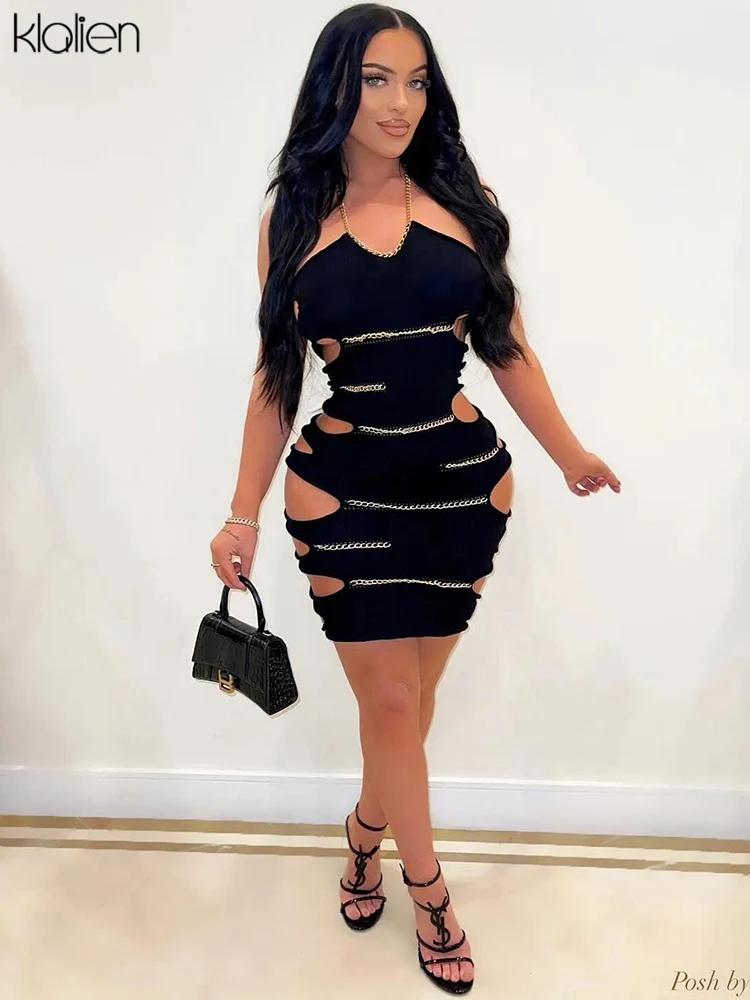 KLALIEN Sexy Hollow Out Strap Mini Dress For Women Summer Fashion See Through Hole Solid Knit Skinny Elastic High Dresses Y2K
KLALIEN Sexy Hollow Out Strap Mini Dress For Women Summer Fashion See Through Hole Solid Knit Skinny Elastic High Dresses Y2K