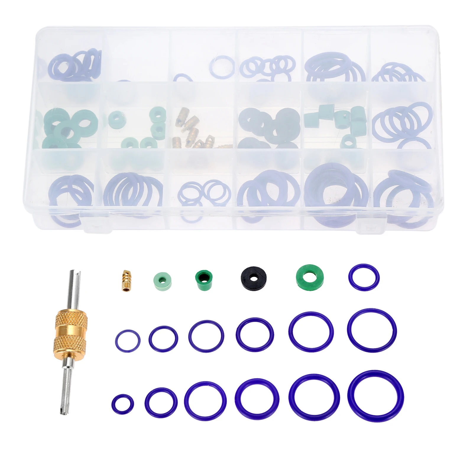 225Pcs 18 Sizes Car Air Conditioning Rubber O-Ring Assortment Set +1 Valve Core Removal Tool for Car Repair Air Conditioning
225Pcs 18 Sizes Car Air Conditioning Rubber O-Ring Assortment Set +1 Valve Core Removal Tool for Car Repair Air Conditioning