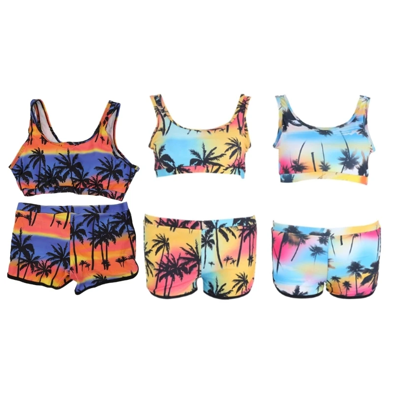 F1FD Womens Crop Top Shorts Bikini-Tropical Colorful 2 Piece Sporty Tankini Beachwear
F1FD Womens Crop Top Shorts Bikini-Tropical Colorful 2 Piece Sporty Tankini Beachwear