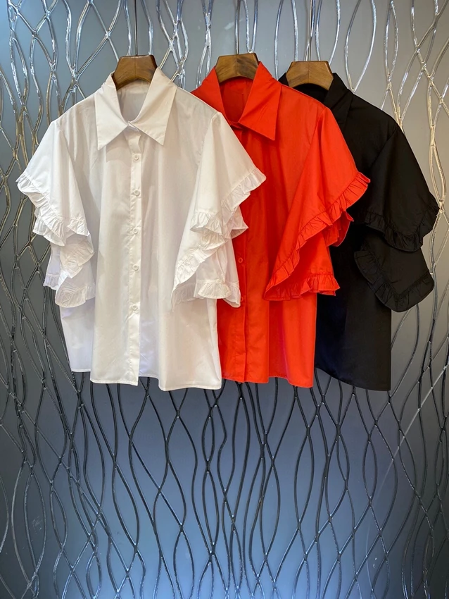 2023 new women fashion short sleeve sexy casual lace ruffle loose fashion casual top shirt 0302
2023 new women fashion short sleeve sexy casual lace ruffle loose fashion casual top shirt 0302