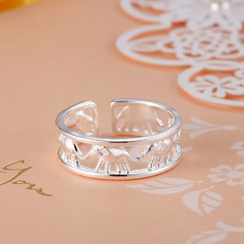 New fashion 925 Sterling Silver Elephant Rings for Women adjustable cute girl Wedding happy Party Gift fine Charm Jewelry
New fashion 925 Sterling Silver Elephant Rings for Women adjustable cute girl Wedding happy Party Gift fine Charm Jewelry