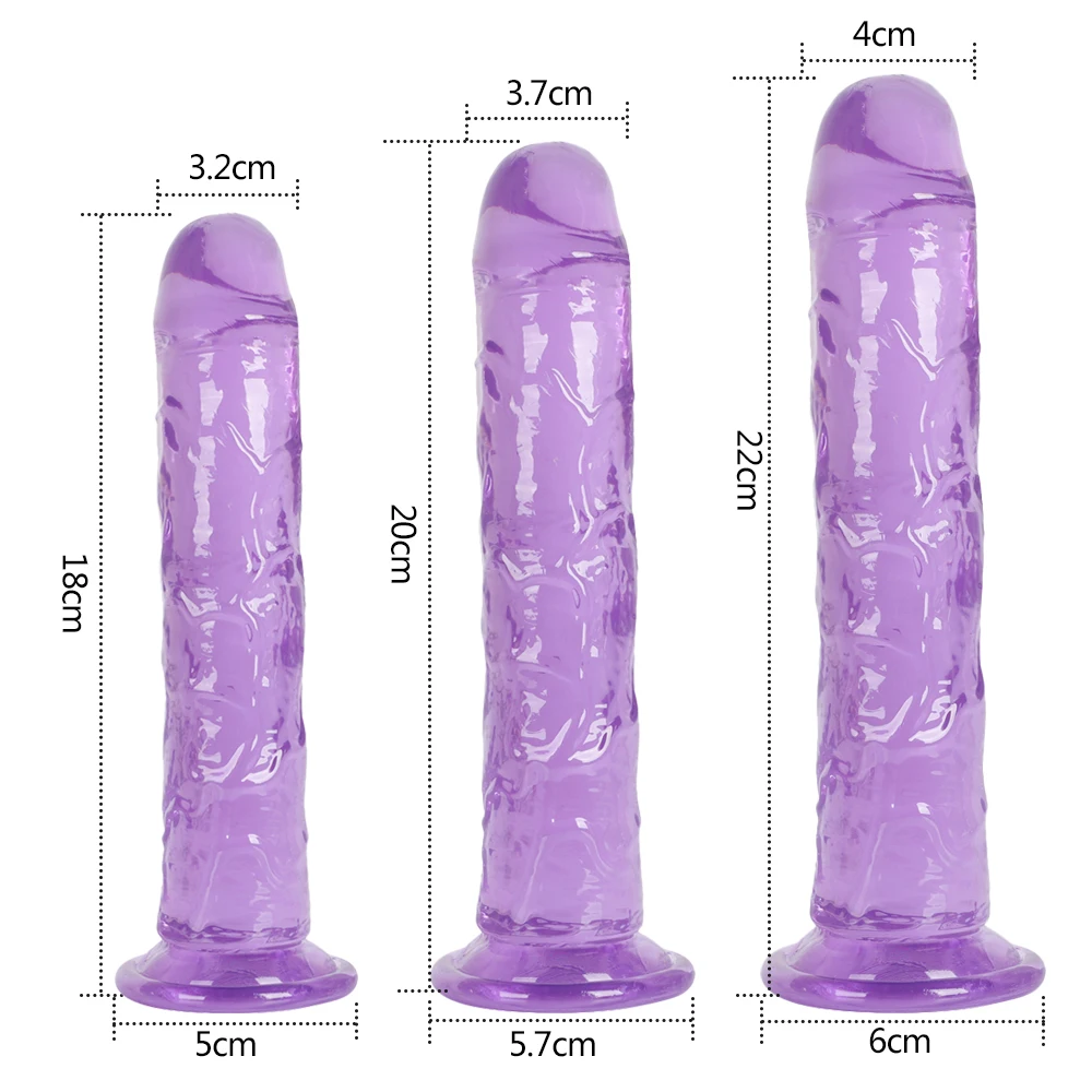 

Soft Jelly Dildos with Strong Suction Cup Realistic Dildo Without Vibrator Artificial for Lesbian Female Masturbation Sex Toys