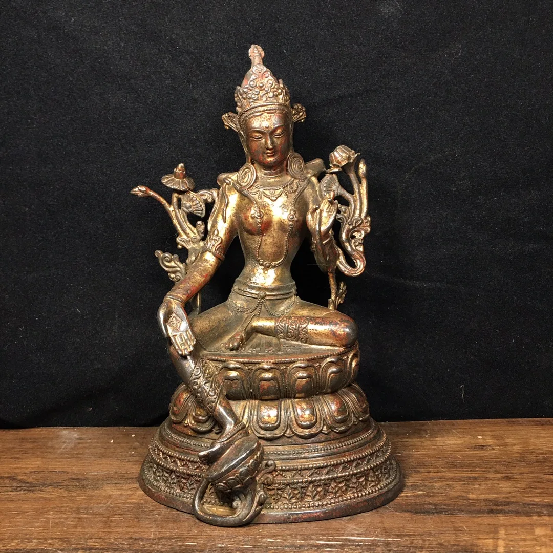 9"Tibet Temple Collection Old Bronze Cinnabar Lacquer Green Tara Bodhisattva statue Double Lotus Terrace Sitting Buddha Enshrine
9"Tibet Temple Collection Old Bronze Cinnabar Lacquer Green Tara Bodhisattva statue Double Lotus Terrace Sitting Buddha Enshrine