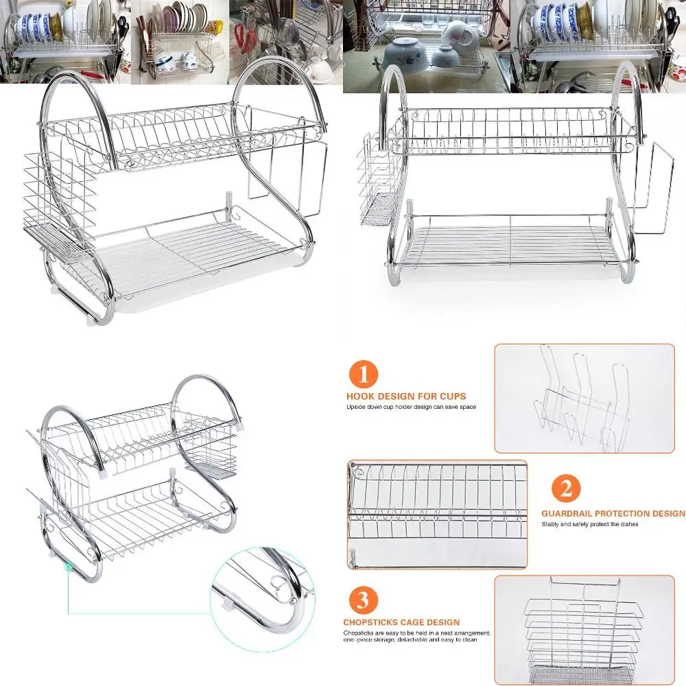 Chic 2-Tier Dish Drying Rack, Tiered Design & Utensil Holder for the Kitchen Counter, Sturdy Dish Drainer Rack Over Sink.
Chic 2-Tier Dish Drying Rack, Tiered Design & Utensil Holder for the Kitchen Counter, Sturdy Dish Drainer Rack Over Sink.