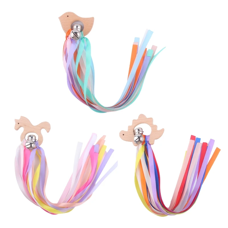 Rainbow Ribbon Wooden Animal Shape Teething Ring Baby Teether with Bells Rattle Nursing Chewing Teething Bracelet
Rainbow Ribbon Wooden Animal Shape Teething Ring Baby Teether with Bells Rattle Nursing Chewing Teething Bracelet