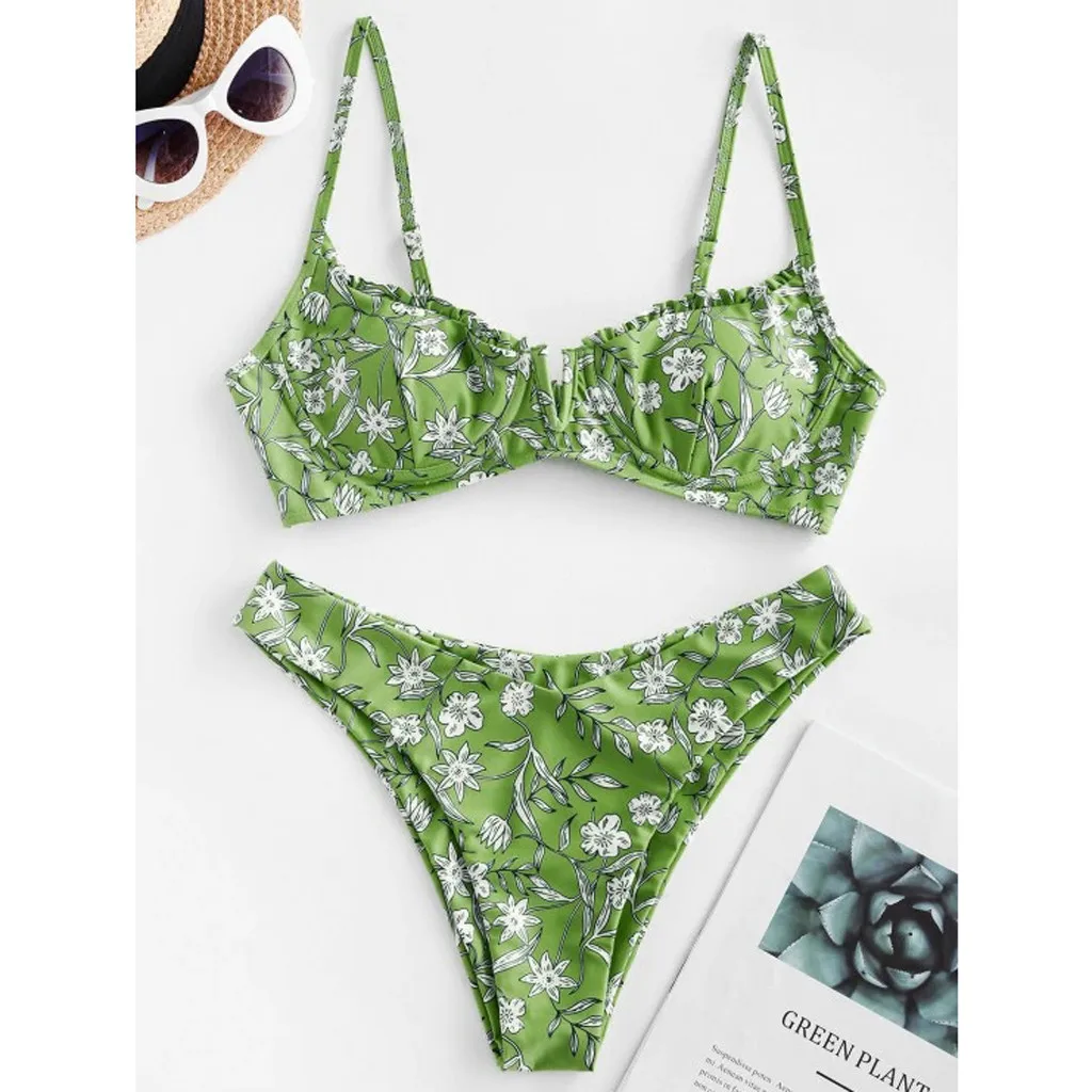 Sexy Bikinis Floral Swimwear Women Flower High Cut V Neck Two Pieces Bikini Swimwear Swimsuit Push Up Beachwear Bathing Suits
Sexy Bikinis Floral Swimwear Women Flower High Cut V Neck Two Pieces Bikini Swimwear Swimsuit Push Up Beachwear Bathing Suits