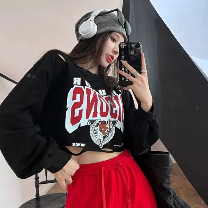 MEXZT Y2K Black Sweatshirts Women Streetwear Letter Print Oversized Crop Tops Pullover Harajuku Hip Hop Loose Casual Hoodies
MEXZT Y2K Black Sweatshirts Women Streetwear Letter Print Oversized Crop Tops Pullover Harajuku Hip Hop Loose Casual Hoodies