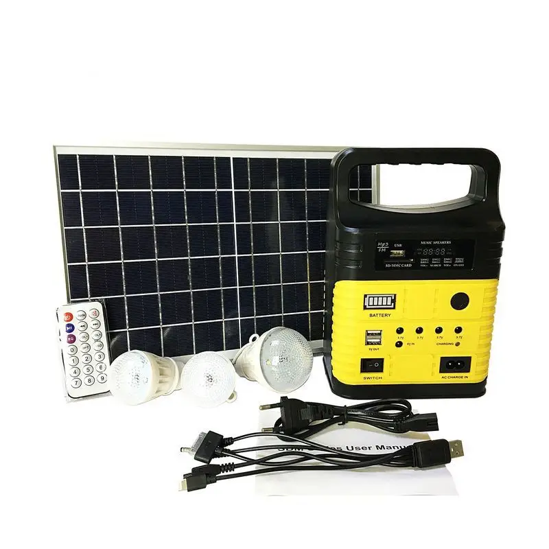 10W Portable Solar Generator Outdoor Camping Power Mini DC Solar Panel Charging LED Lighting System Kit Remote Control Radio FM
10W Portable Solar Generator Outdoor Camping Power Mini DC Solar Panel Charging LED Lighting System Kit Remote Control Radio FM