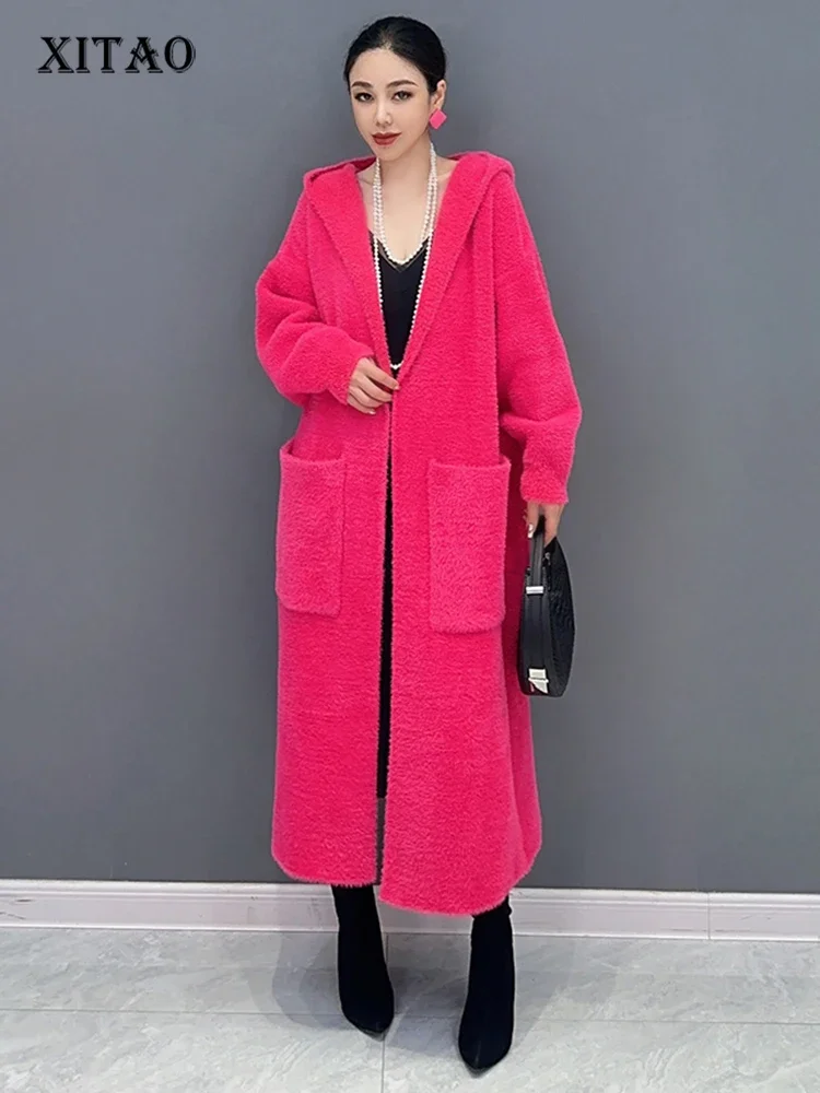 XITAO Solid Color Knit Hooded Cardigan Temperament Elegant Loose Appear Warm Women Autumn New Arrival Casual Coats LYD1217
XITAO Solid Color Knit Hooded Cardigan Temperament Elegant Loose Appear Warm Women Autumn New Arrival Casual Coats LYD1217