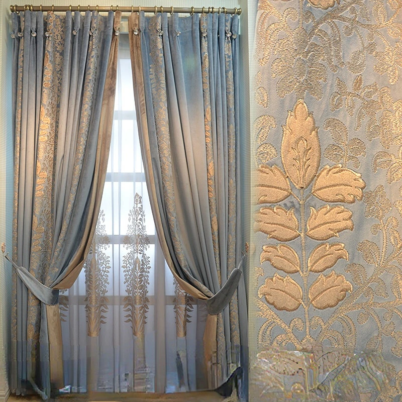 Modern American Luxury Curtains for Living Room Bedroom Gold-plated Embroidered Velvet Window Curtain Blackout Curtains Cortinas
Modern American Luxury Curtains for Living Room Bedroom Gold-plated Embroidered Velvet Window Curtain Blackout Curtains Cortinas