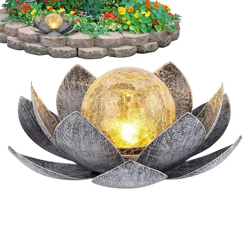 Solar Crackle Glass Globe Lights | LED Lotus Flower Decor Solar Garden Light | IP44 Waterproof Solar Powered Metal Flower Outdoo
Solar Crackle Glass Globe Lights | LED Lotus Flower Decor Solar Garden Light | IP44 Waterproof Solar Powered Metal Flower Outdoo