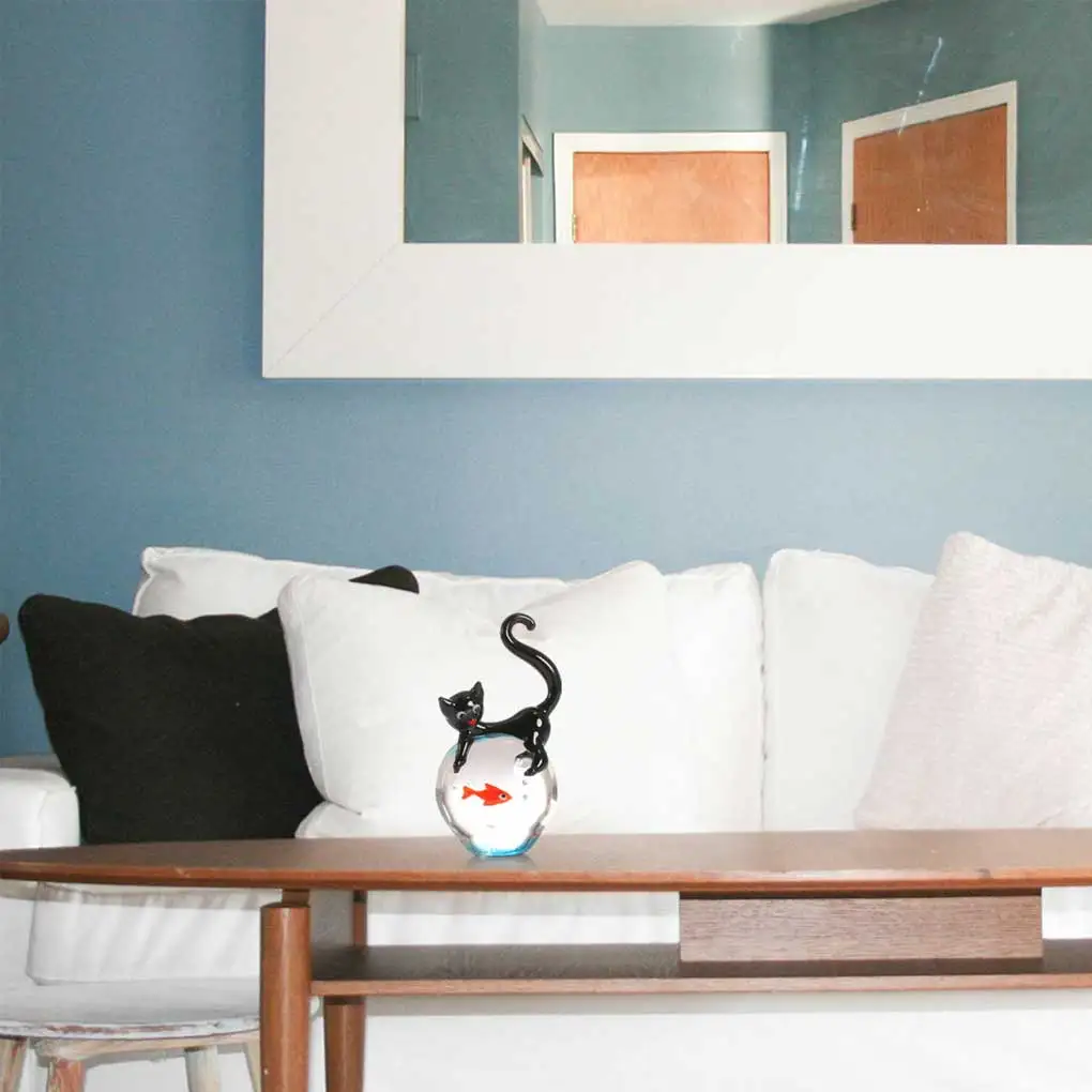 Статуэтка кошки золотой рыбки, стеклянные животные, Разноцветные Мини-поделки для прихожей
Статуэтка кошки золотой рыбки, стеклянные животные, Разноцветные Мини-поделки для прихожей