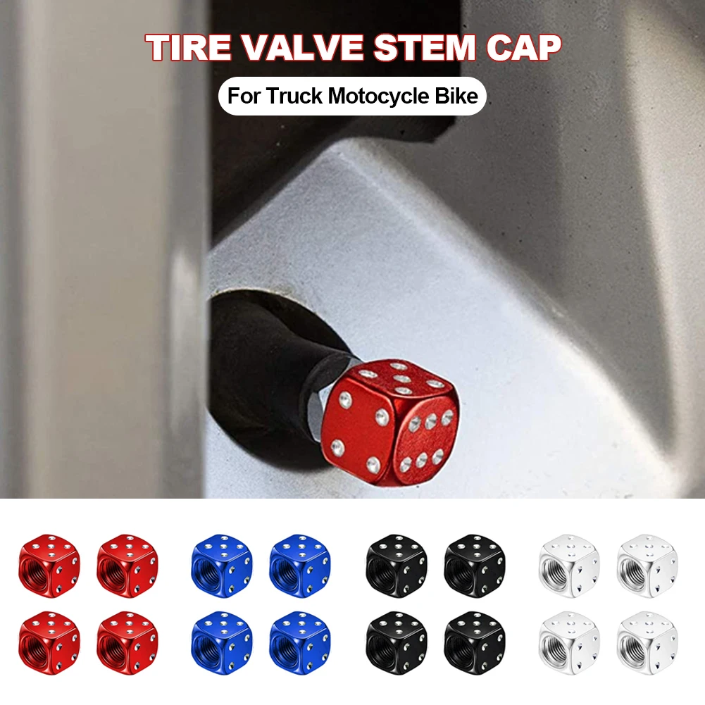 4Pcs Aluminum Car Dice Wheel Stem Tyre Tire Wheel Stem Air Valve Dust Cap Cover for Truck Motocycle Bike
4Pcs Aluminum Car Dice Wheel Stem Tyre Tire Wheel Stem Air Valve Dust Cap Cover for Truck Motocycle Bike