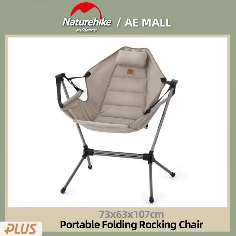 

Naturehike New Outdoor Folding Rocking Chair Adjustable Angle 160° Portable Chair Camping Leisure Reclining Chair With Pillow