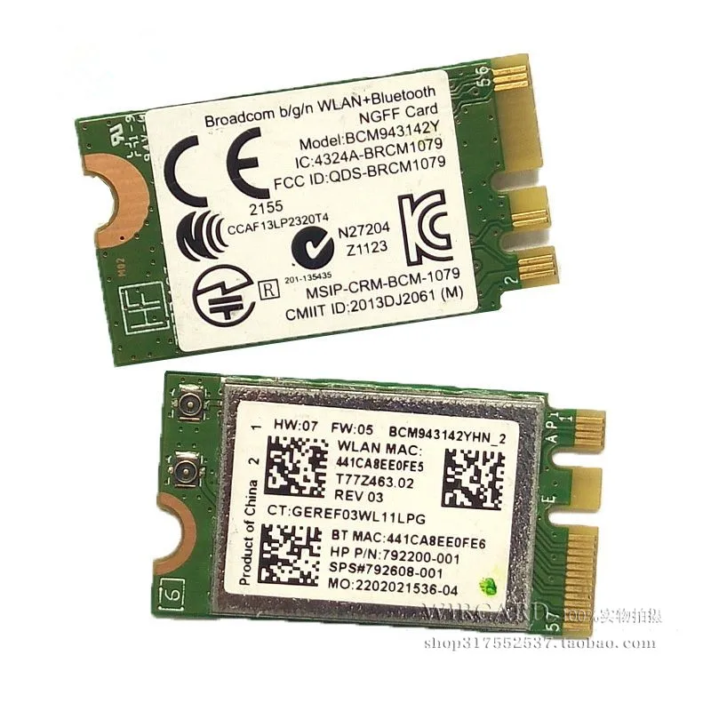 Беспроводная сетевая карта BCM943142Y M.2 NGFF 802.11b/G/N Wi-Fi Bluetooth 4,0 для HP 640 G2 SPS:792608-001
Беспроводная сетевая карта BCM943142Y M.2 NGFF 802.11b/G/N Wi-Fi Bluetooth 4,0 для HP 640 G2 SPS:792608-001