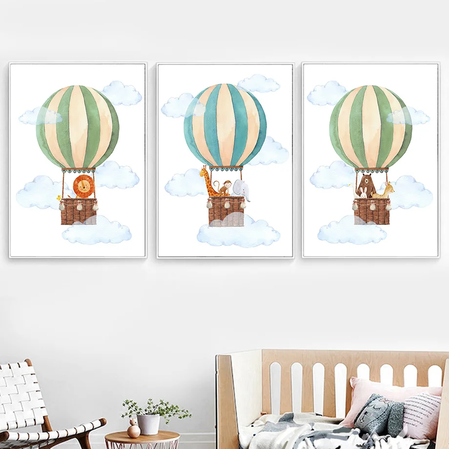 Lion Giraffe Bear Monkey Elephant Deer Rabbit Animal Poster Hot Air Balloon Cloud Wall Art Canvas Painting Nordic Kid Room Decor
Lion Giraffe Bear Monkey Elephant Deer Rabbit Animal Poster Hot Air Balloon Cloud Wall Art Canvas Painting Nordic Kid Room Decor