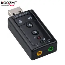 1pc External Mini USB 2.0 3D Virtual 480Mbps 7.1 Channel Audio Sound Card Adapter for PC Desktop Notebook