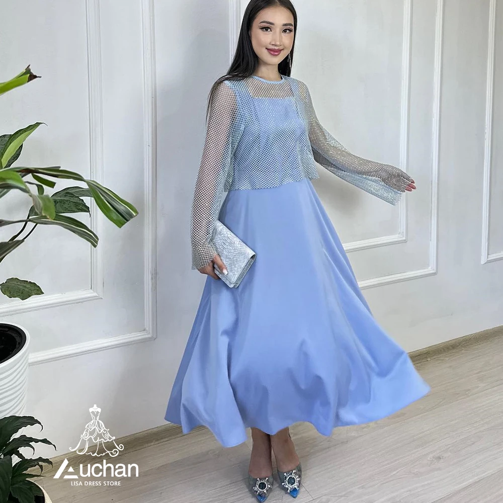 Auchan Blue O-Neck Dubai Evening Dress Long Sleeves Ankle Length Summer Elegant Party New Dress Suit For Women 2023
Auchan Blue O-Neck Dubai Evening Dress Long Sleeves Ankle Length Summer Elegant Party New Dress Suit For Women 2023