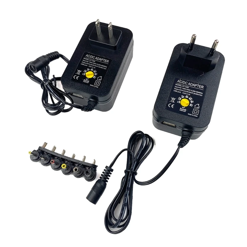 ACtoDC 3-12V Adjustable Power Supply Universal with 6 Connector Tips & USB AC3-12V Charging Adapter Replacement
ACtoDC 3-12V Adjustable Power Supply Universal with 6 Connector Tips & USB AC3-12V Charging Adapter Replacement