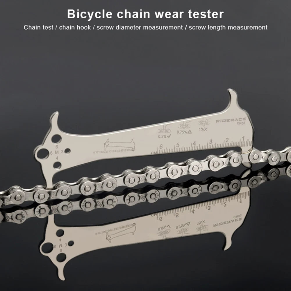 Bicycle Chain Checker Ruler Wear Indicator Chains Gauge Measurement Chain Hook Caliper MTB Bike Cycling Repair Tool
Bicycle Chain Checker Ruler Wear Indicator Chains Gauge Measurement Chain Hook Caliper MTB Bike Cycling Repair Tool
