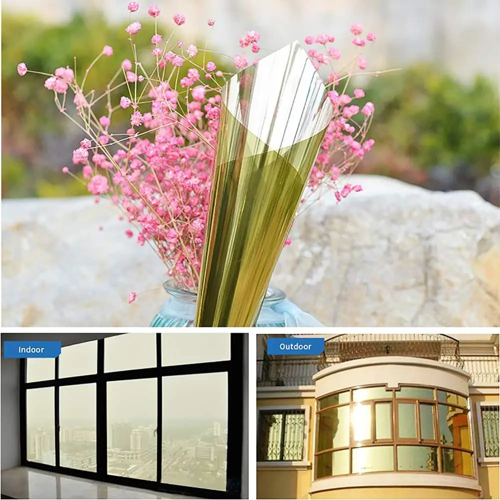 40/50/60/70/80/90 x 300 Cm Gold One Way Mirrored Window Film Vinyl Self-adhesive Reflective Heat Control Window Tint For Home
40/50/60/70/80/90 x 300 Cm Gold One Way Mirrored Window Film Vinyl Self-adhesive Reflective Heat Control Window Tint For Home