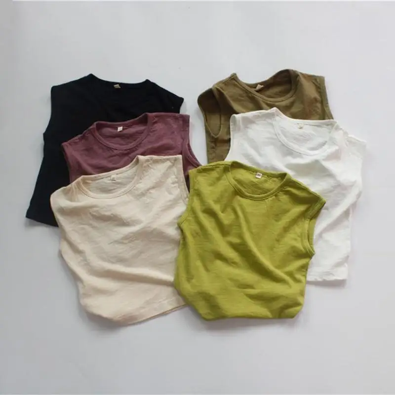 Корейские Детские хлопковые узелковые футболки без рукавов 2022 летние однотонные повседневные майки для маленьких мальчиков и девочек топы...
Корейские Детские хлопковые узелковые футболки без рукавов 2022 летние однотонные повседневные майки для маленьких мальчиков и девочек топы...