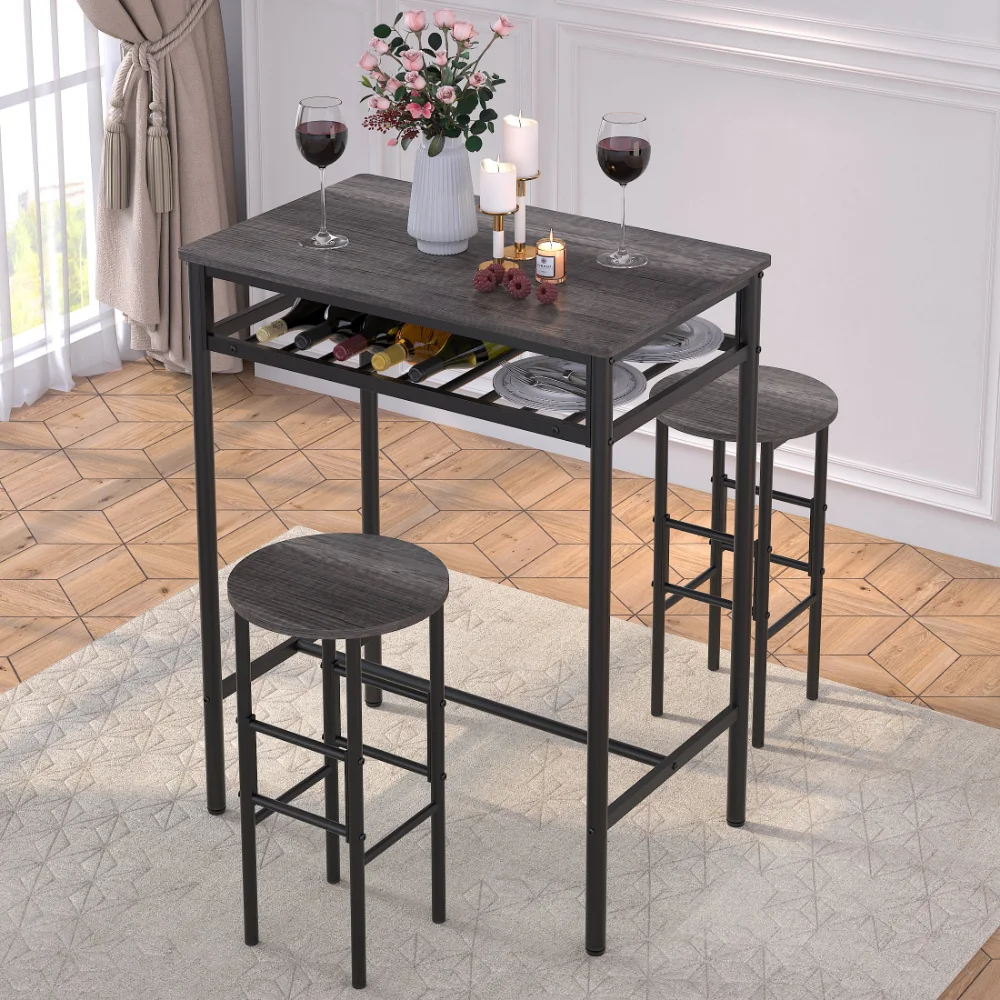 Elephance 3 Piece Bar Table Set, Pub Table Counter Height Dining Set Breakfast Bar Table and 2 Stools with Storage Rack
Elephance 3 Piece Bar Table Set, Pub Table Counter Height Dining Set Breakfast Bar Table and 2 Stools with Storage Rack