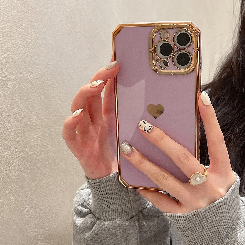 Luxury Plating Love Heart Phone Case For iPhone 12 13 11 Pro Max X Xr Xs Max 8 7 Plus SE 2020 Camera Protection Shockproof Cover
Luxury Plating Love Heart Phone Case For iPhone 12 13 11 Pro Max X Xr Xs Max 8 7 Plus SE 2020 Camera Protection Shockproof Cover
