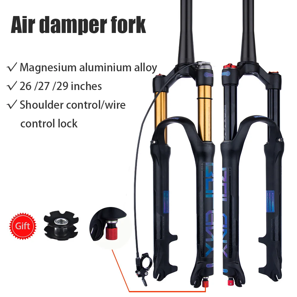 Mountain Bike Front Fork Suspension Damping Rebound Shoulder/ Line Control 26 27.5 29 inch Bicycle Part Air Pressure Fork
Mountain Bike Front Fork Suspension Damping Rebound Shoulder/ Line Control 26 27.5 29 inch Bicycle Part Air Pressure Fork