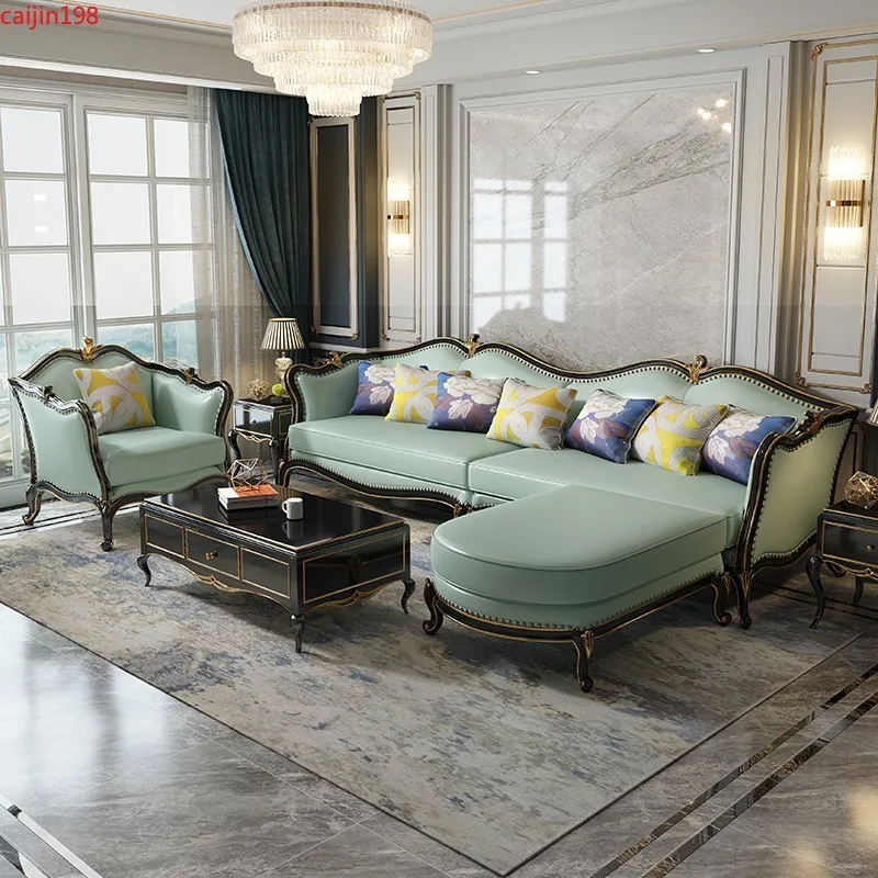 Private custom American rural household small family solid wood corner sofa modern light luxury living room leather sofa
Private custom American rural household small family solid wood corner sofa modern light luxury living room leather sofa