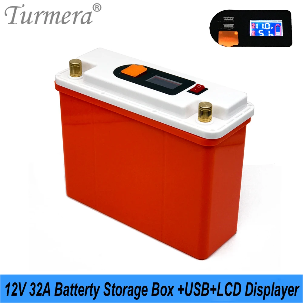 

Водонепроницаемая коробка для хранения батарей Turmera 12 в 32 А с дисплеем от 12 В постоянного тока до 5 В 2 порта USB для зарядки с бесперебойным источником питания