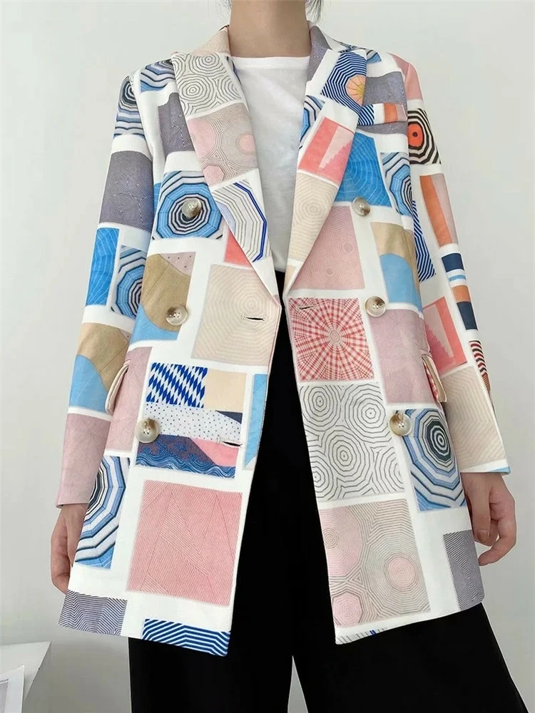 Fashion Harajuku Blazer 2023 Women Space Pattern Printed Casual Office Blazer Suit Autumn Winter Mid-Length Double Breasted Suit
Fashion Harajuku Blazer 2023 Women Space Pattern Printed Casual Office Blazer Suit Autumn Winter Mid-Length Double Breasted Suit