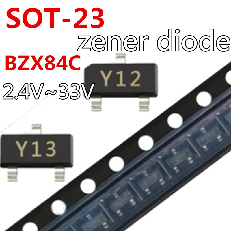 100pcs SOT-23 ZENER DIODE BZX84C Y1 Y2 2.4V 2.7 3 3.3 4.7 5.1 5.6 6.2 6.8 7.5 8.2 9.1 10 11 12 13 15 16 18 20 22 24 27 30 30V
100pcs SOT-23 ZENER DIODE BZX84C Y1 Y2 2.4V 2.7 3 3.3 4.7 5.1 5.6 6.2 6.8 7.5 8.2 9.1 10 11 12 13 15 16 18 20 22 24 27 30 30V