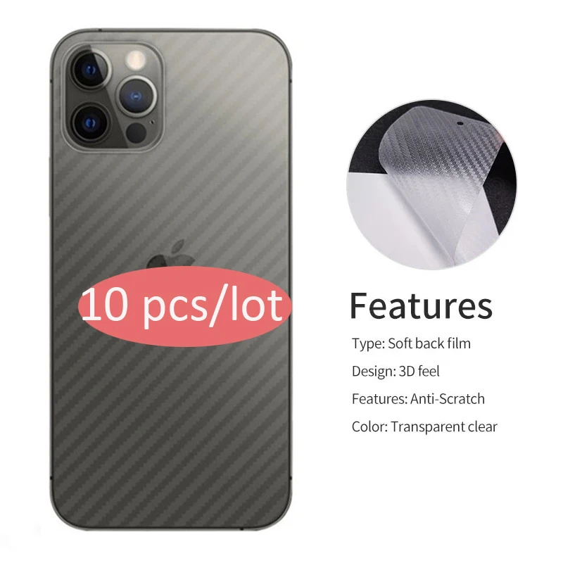 10pcs/lot 3D Carbon Fiber Back Film For iPhone XS MAX XR 7 8 PLUS Screen Protector Soft Back Film For iPhone 13 12 11 Pro Max
10pcs/lot 3D Carbon Fiber Back Film For iPhone XS MAX XR 7 8 PLUS Screen Protector Soft Back Film For iPhone 13 12 11 Pro Max