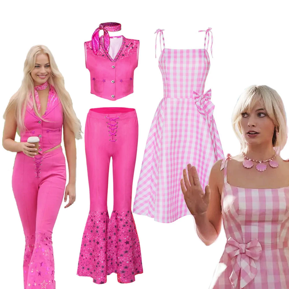 2023 Movie Margot Robbie's Barbe Costume Hot Starry Pink Top and Pants Barbi Set for Women Ladies Halloween Costume
2023 Movie Margot Robbie's Barbe Costume Hot Starry Pink Top and Pants Barbi Set for Women Ladies Halloween Costume