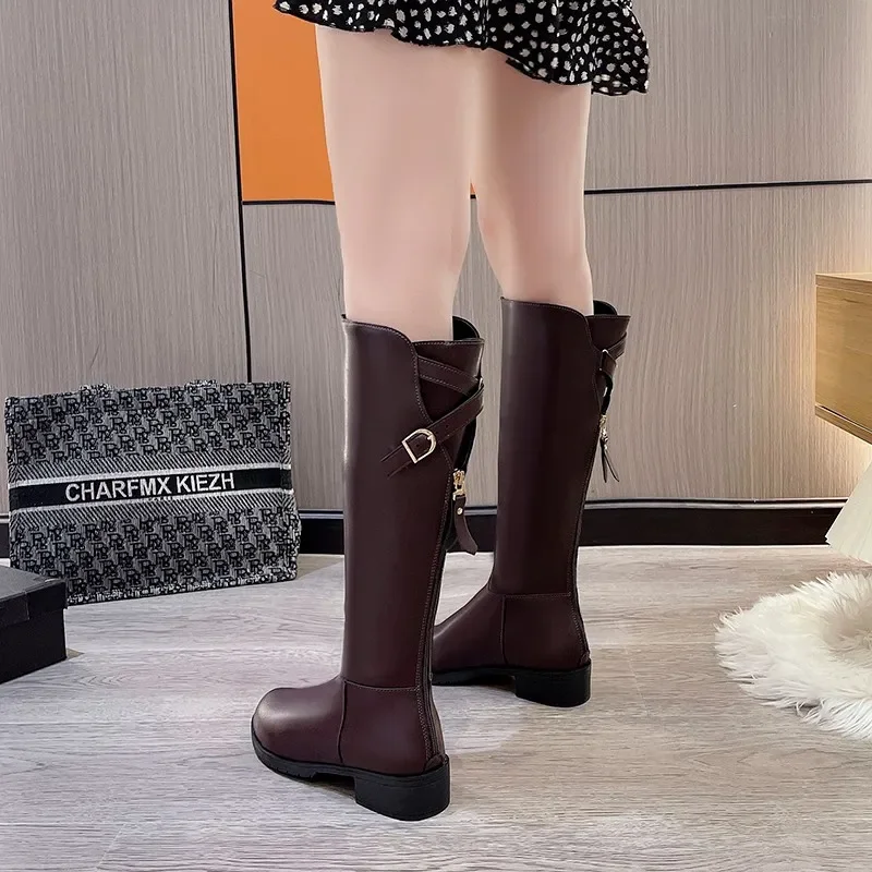 2024Women Leather Elastic Boots Ladies Plush Long Boot Autumn Winter Thick Heels Over The Knee Boots Slip on Knight Botas
2024Women Leather Elastic Boots Ladies Plush Long Boot Autumn Winter Thick Heels Over The Knee Boots Slip on Knight Botas