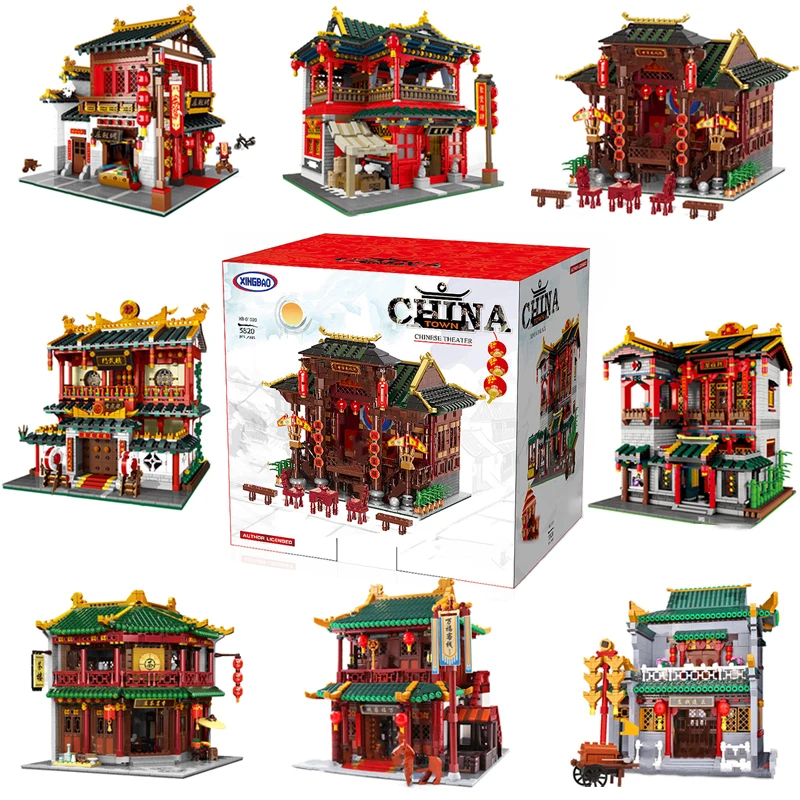 

The high-tech China Street Chinatown Series Bricks Toys Ancient Chinese Architecture Model The Tea House Inn Building Blocks