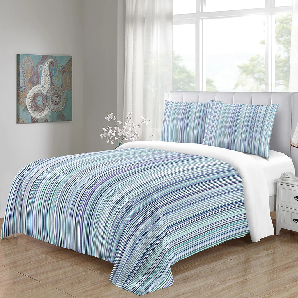 Stripes! Queen Size Duvet Cover Set Blue Design Microfiber Soft &Smooth Bedding Sets with Zipper Closure 2 Pillow Shams
Stripes! Queen Size Duvet Cover Set Blue Design Microfiber Soft &Smooth Bedding Sets with Zipper Closure 2 Pillow Shams