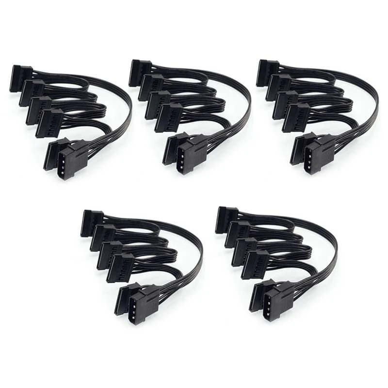 5X 4Pin IDE To 5-Port Power Supply Cable 4Pin Molex To Multi SATA Port 18AWG Wire Power Cord For Hard Drive HDD SSD PC
5X 4Pin IDE To 5-Port Power Supply Cable 4Pin Molex To Multi SATA Port 18AWG Wire Power Cord For Hard Drive HDD SSD PC