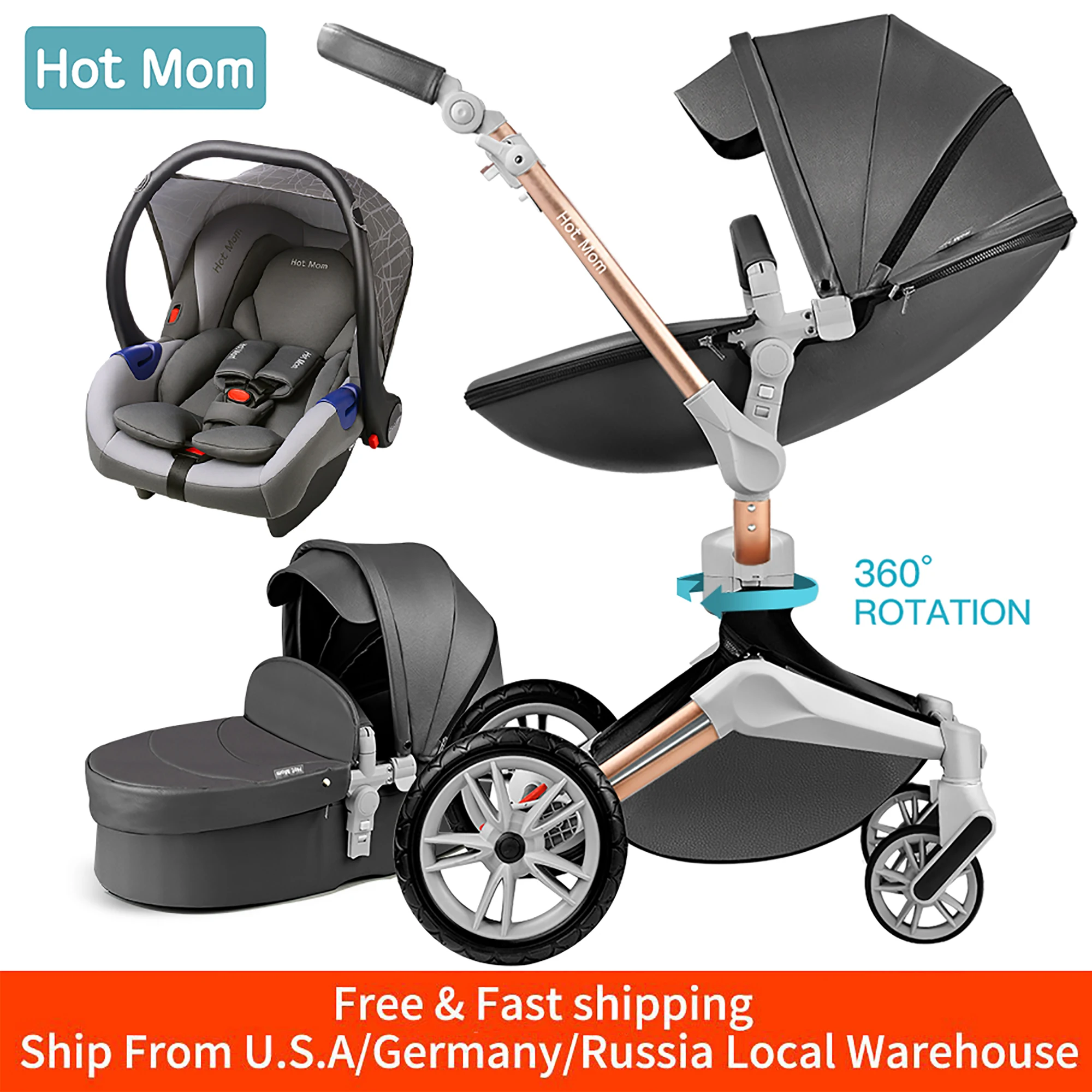 Hot Mom Baby Stroller 3 in 1 travel system with bassinet and car seat,360° Rotation Function children stroller,Luxury Pram F023
Hot Mom Baby Stroller 3 in 1 travel system with bassinet and car seat,360° Rotation Function children stroller,Luxury Pram F023